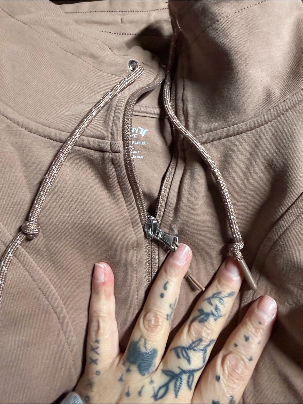 Old Navy Women's Zip-Up Hooded Bomber Jacket in Taupe